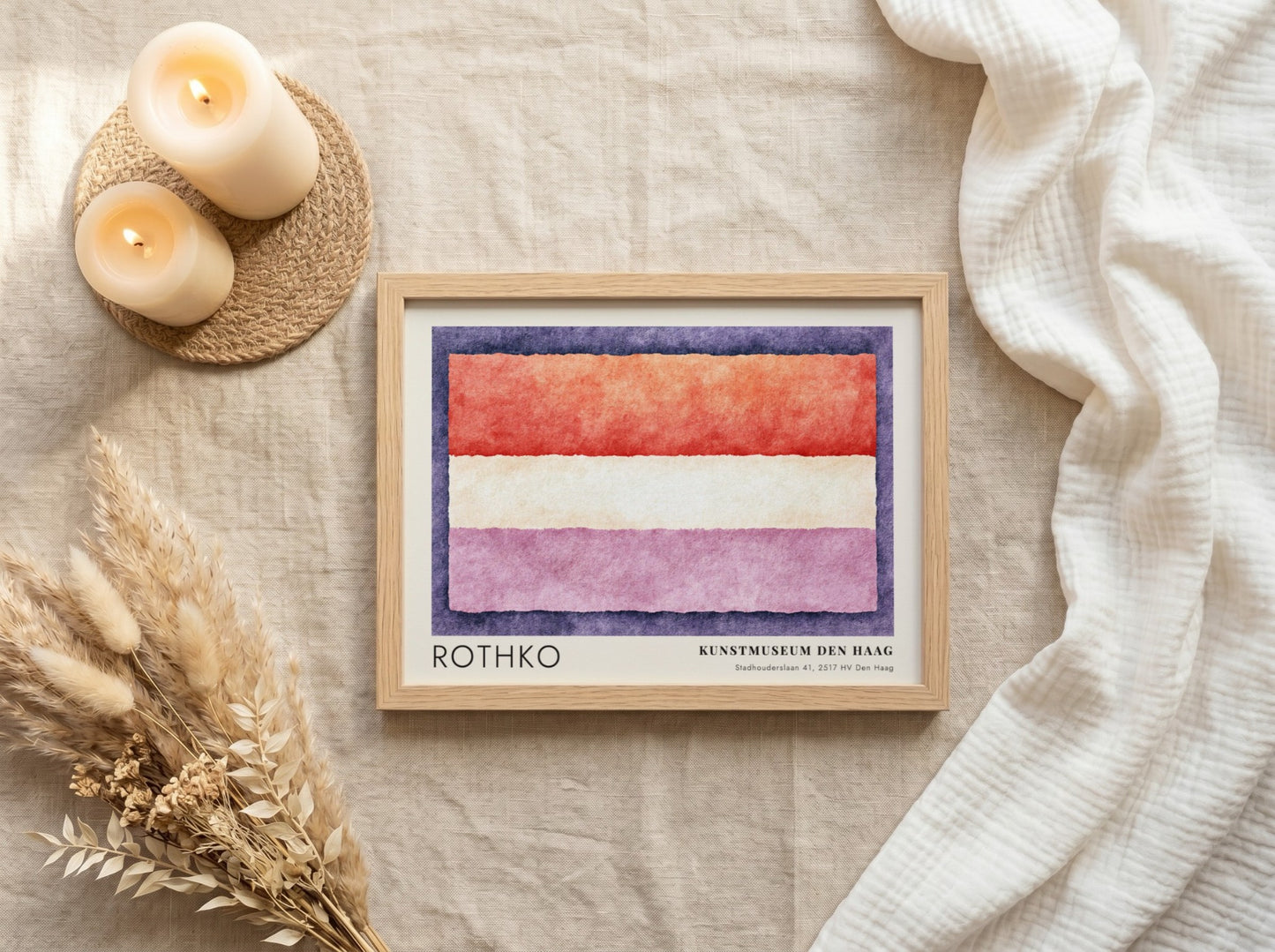 Wall art poster of Mark Rothko Veld en Vorm exhibition print in wooden frame