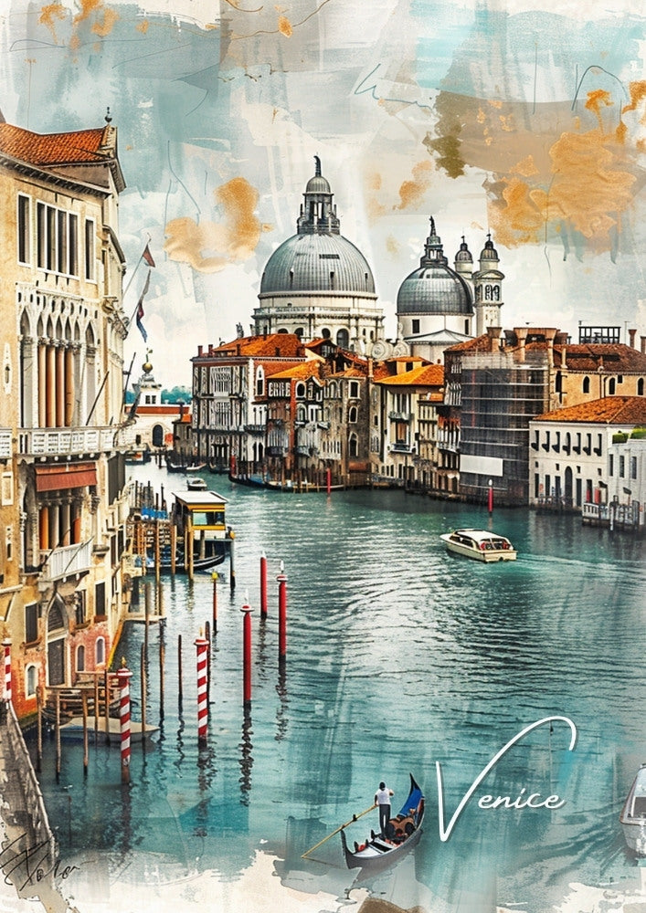 Europe VENICE TRAVEL WATERCOLOR ART - ITALY POSTER
