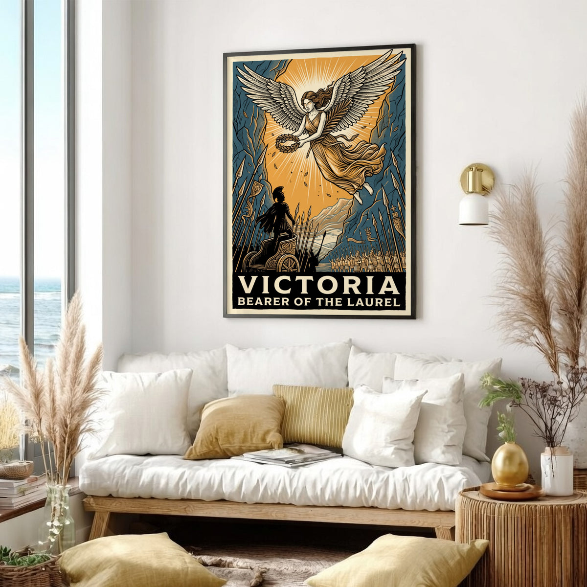 Poster of Victoria Bearer of the Laurel with a winged goddess and charioteer.
