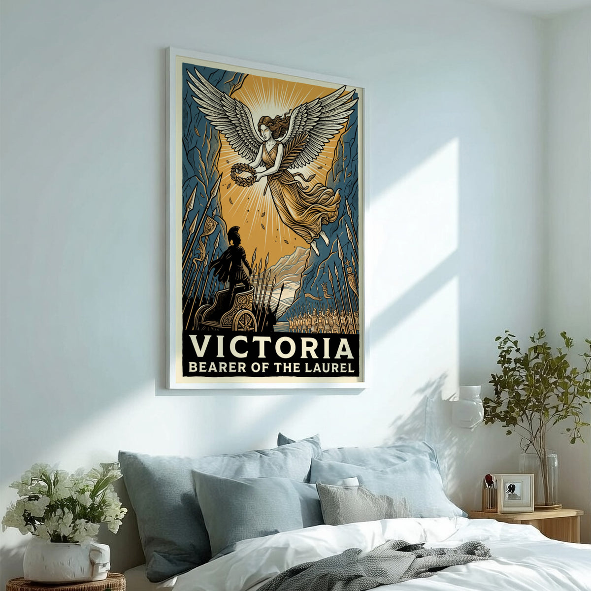 Poster of Victoria Bearer of the Laurel with a winged goddess and charioteer.