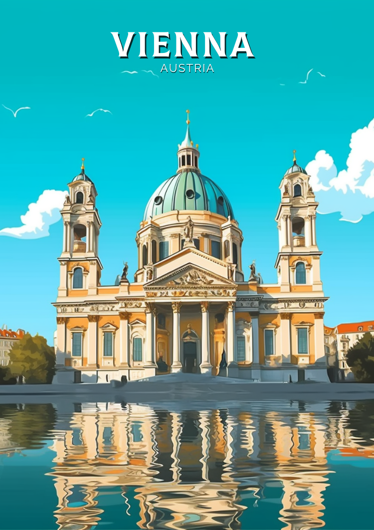 Europe VIENNA TRAVEL ILLUSTRATION - AUSTRIA POSTER