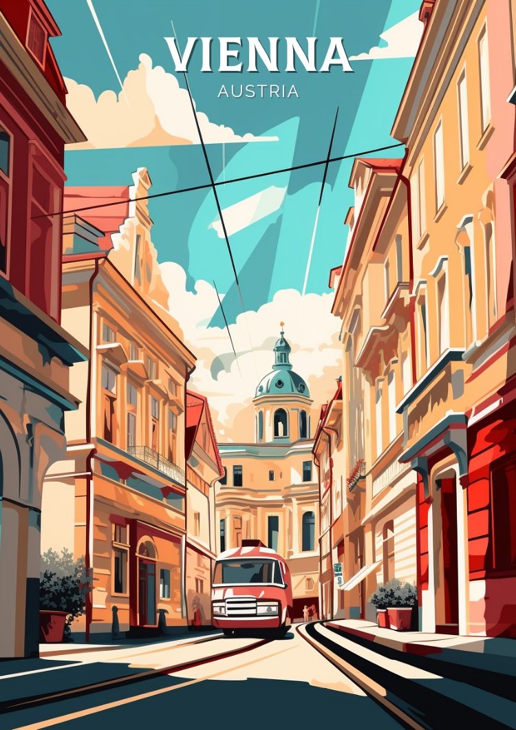 Europe VIENNA TRAVEL PAINTING - AUSTRIA POSTER