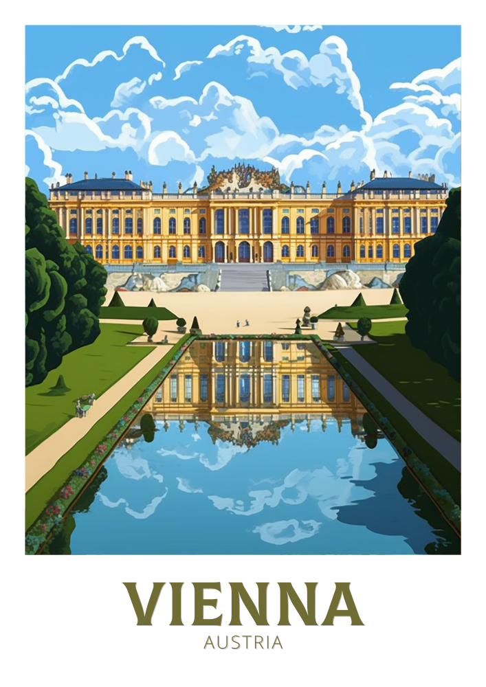 Europe VIENNA TRAVEL PRINT - AUSTRIA ARTWORK