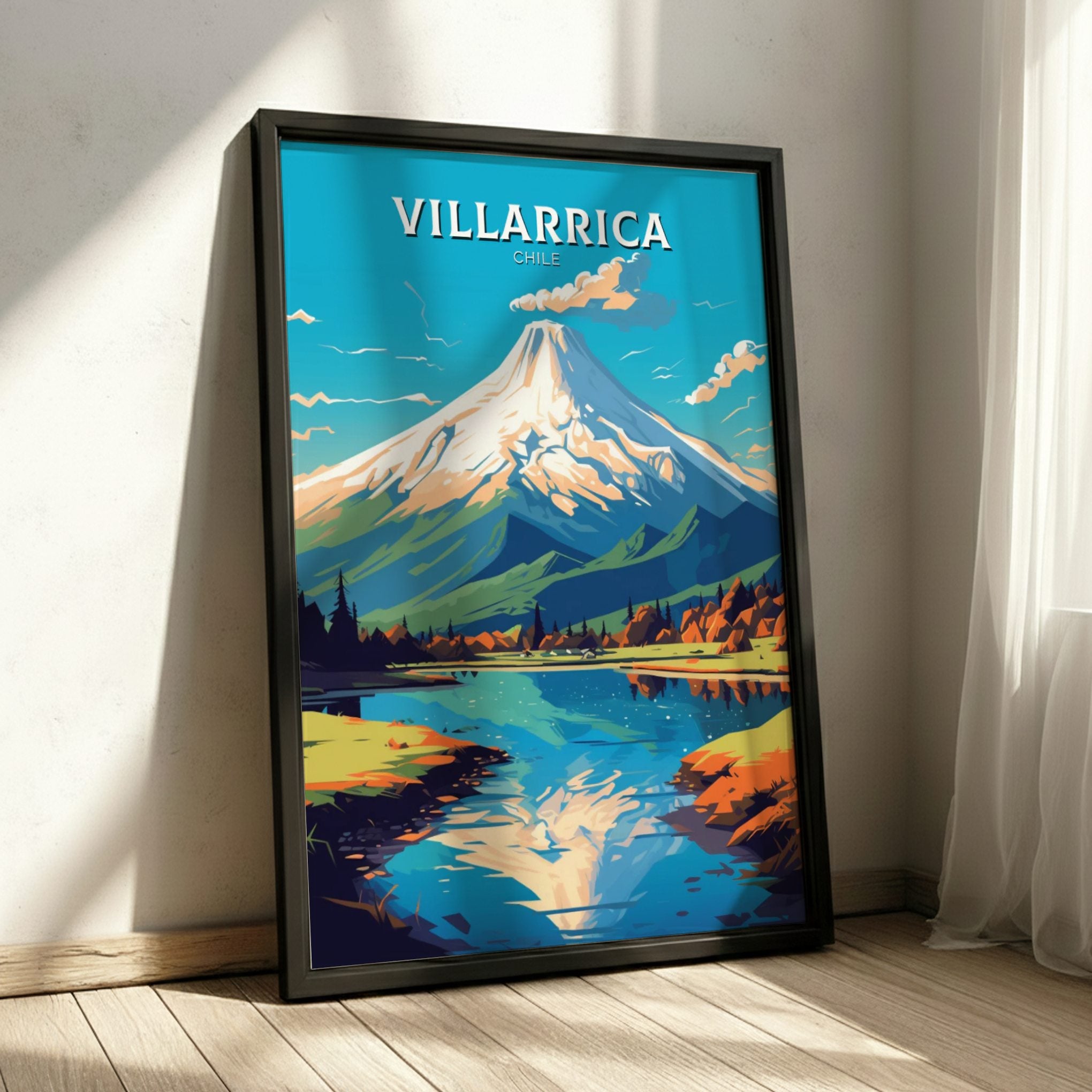 South America VILLARRICA PRINT - TRAVEL POSTER