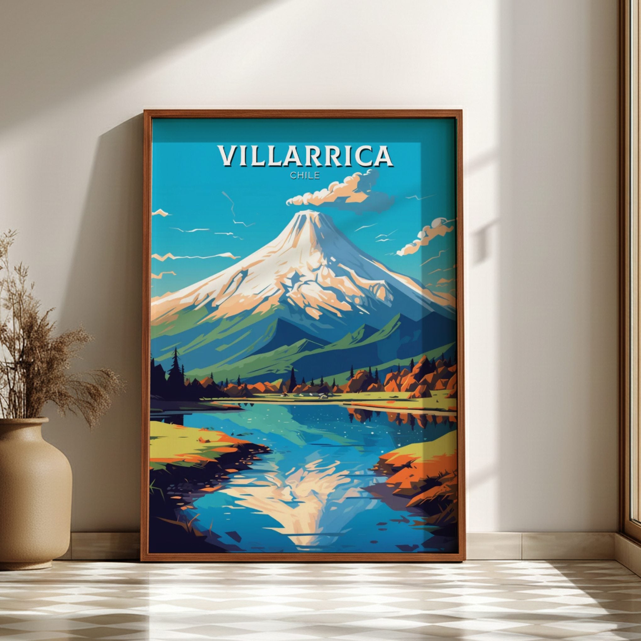 South America VILLARRICA PRINT - TRAVEL POSTER