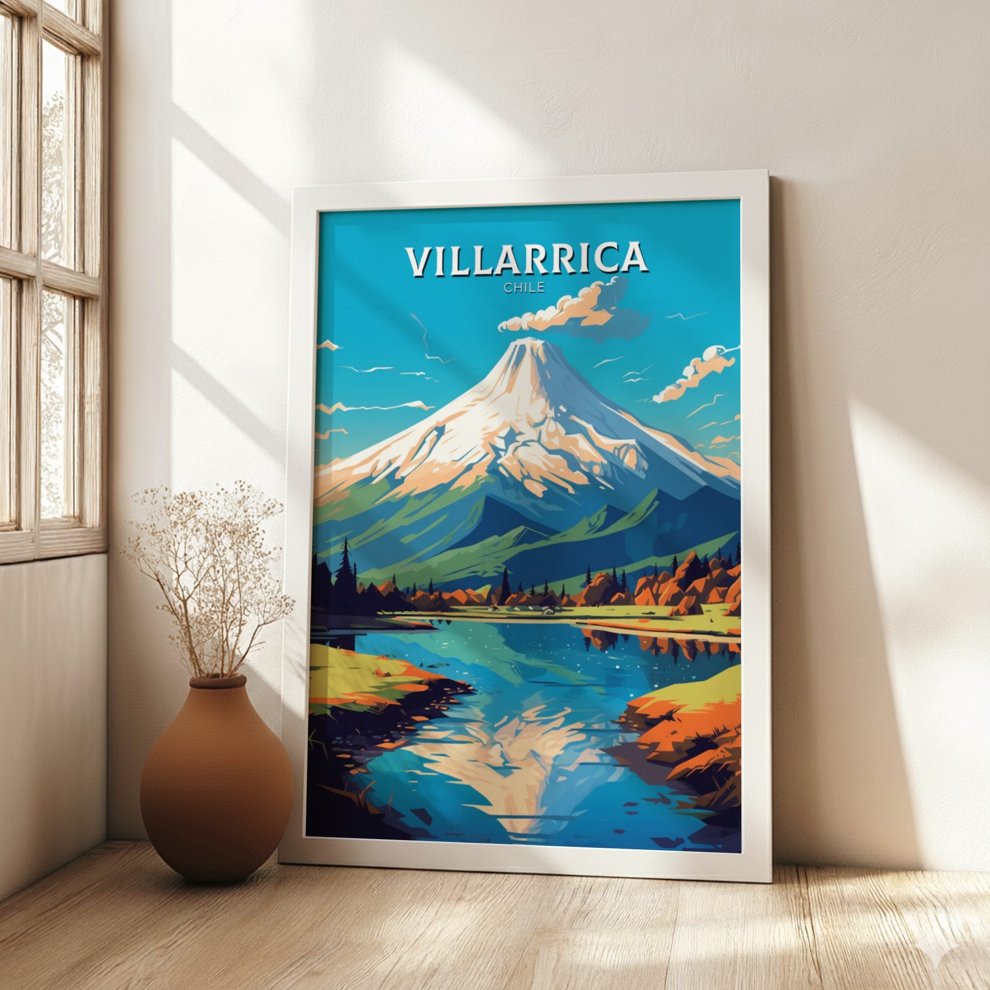 South America VILLARRICA PRINT - TRAVEL POSTER