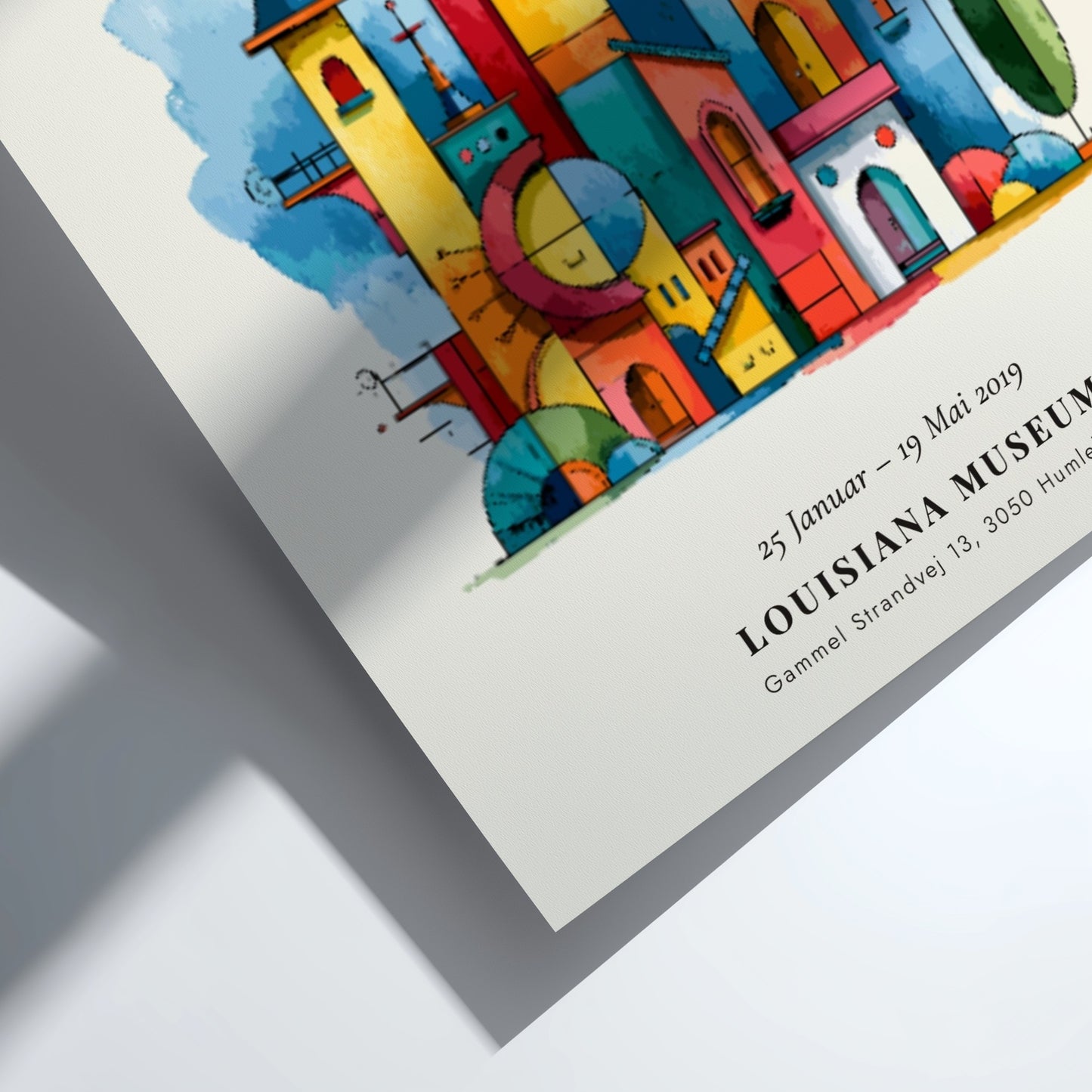 Kandinsky inspired poster featuring vibrant colors and geometric shapes in abstract style