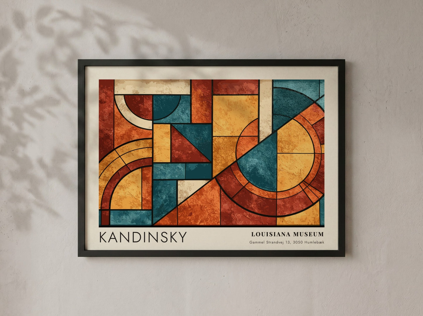 Wall art poster featuring Kandinsky Violett Schwingung abstract geometric shapes in blue and red.