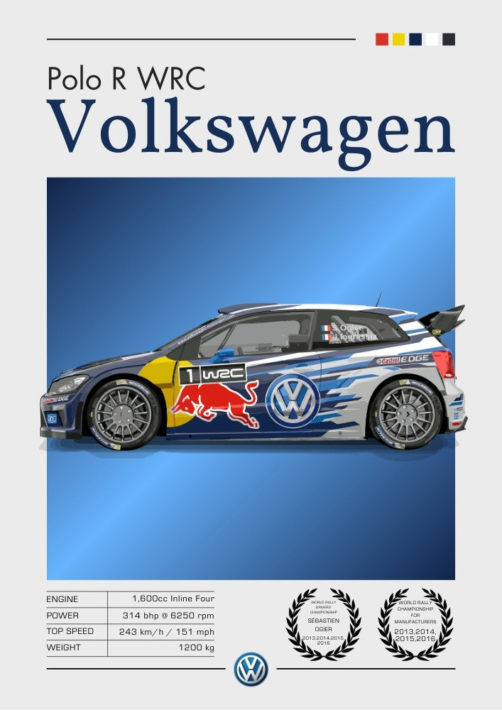 Volkswagen Polo R WRC Poster – Modern WRC Champion Rally Car Art ...