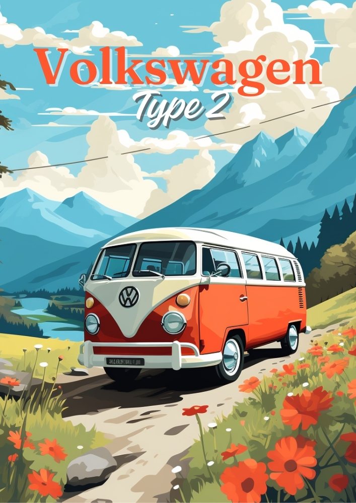 Volkswagen Type 2 Van Print, 1960s