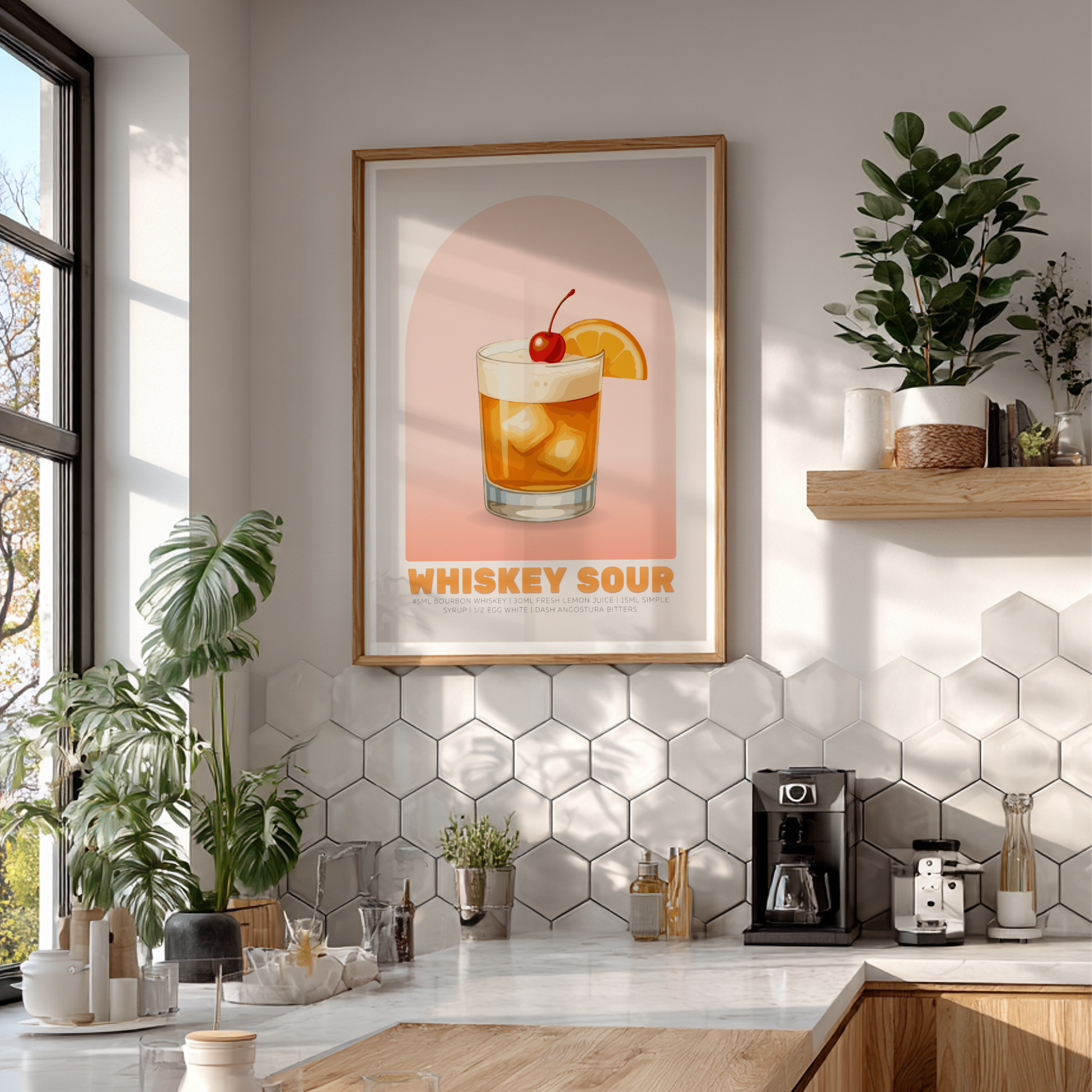 Whiskey Sour Cocktail Poster - Drinks Wall Art