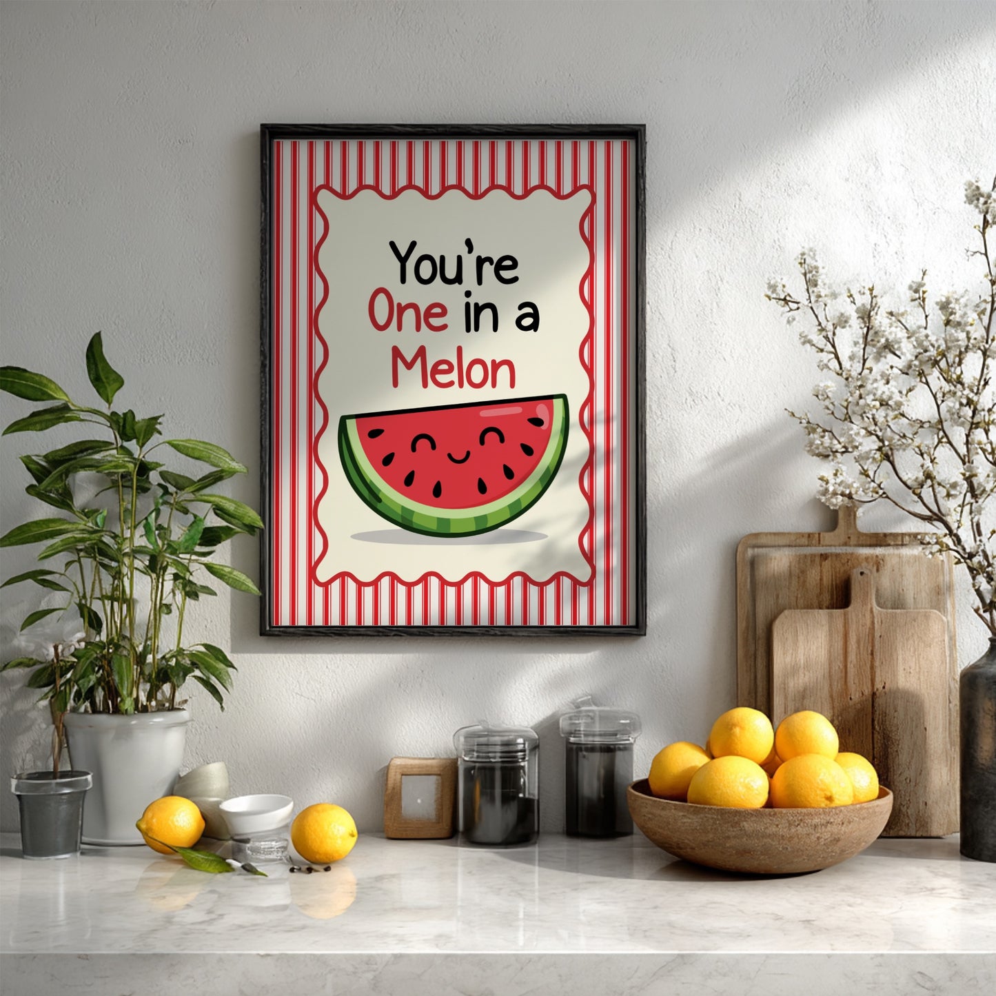 Décoration murale forêt pleine lune – Œuvre d'art bohème minimaliste