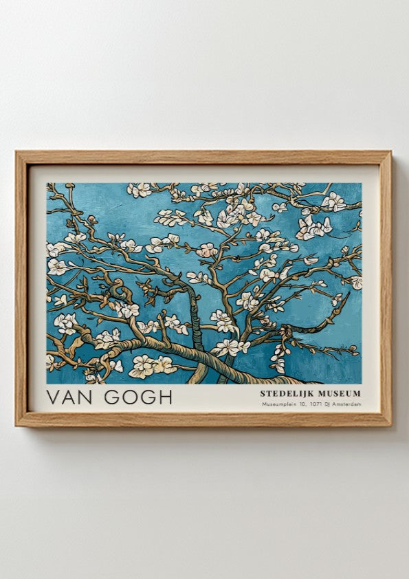 Wheat Fields Blood Red Sky poster featuring Van Gogh's vibrant landscape art with swirling reds and earthy