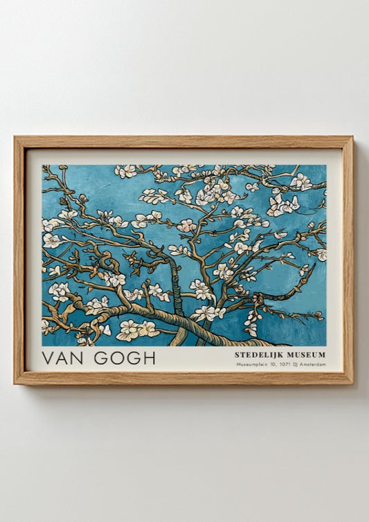 Wheat Fields Blood Red Sky poster featuring Van Gogh's vibrant landscape art with swirling reds and earthy