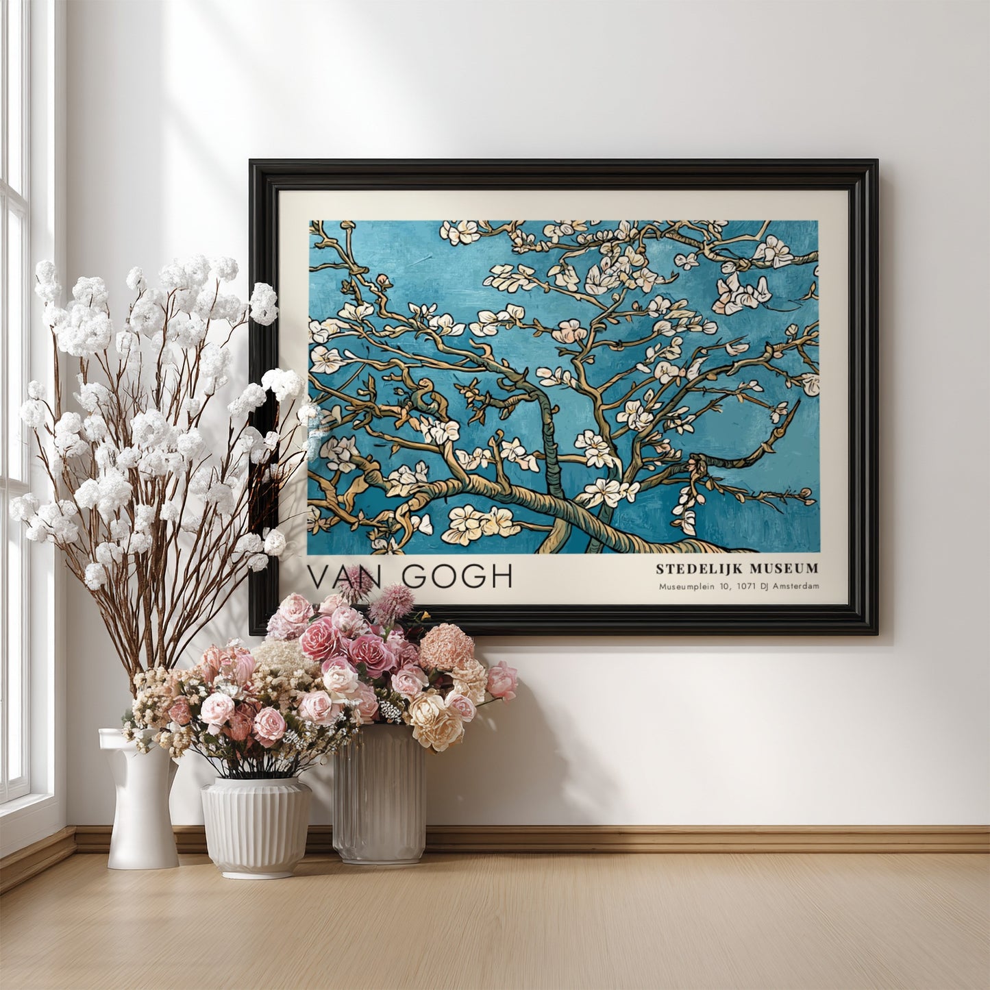 Wheat Fields Blood Red Sky poster featuring Van Gogh's vibrant landscape art with swirling reds and earthy