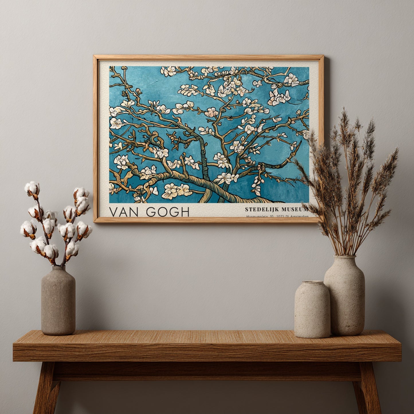 Van Gogh poster featuring wheat fields and a blood-red sky in vibrant colors