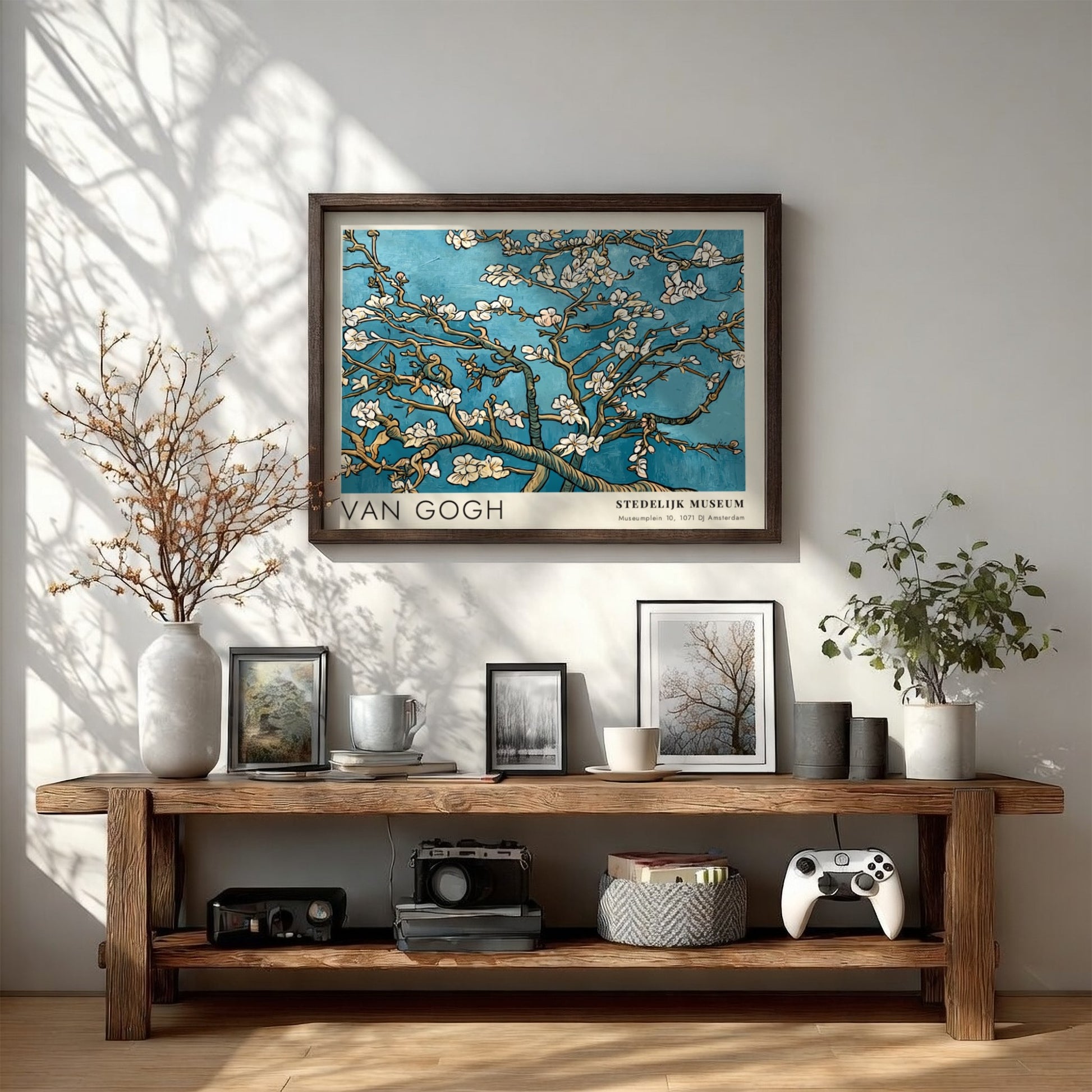 Van Gogh poster featuring wheat fields and a blood-red sky in vibrant colors