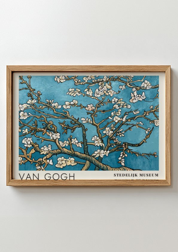 Van Gogh poster featuring wheat fields and a blood-red sky in vibrant colors