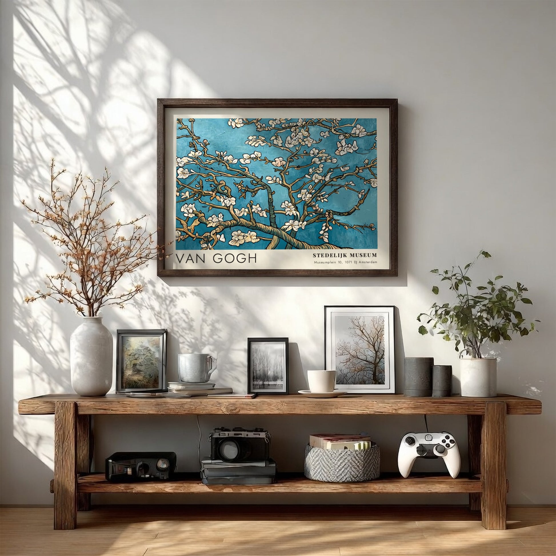 Wheat Fields Blood Red Sky poster featuring Van Gogh's vibrant landscape art with swirling reds and earthy