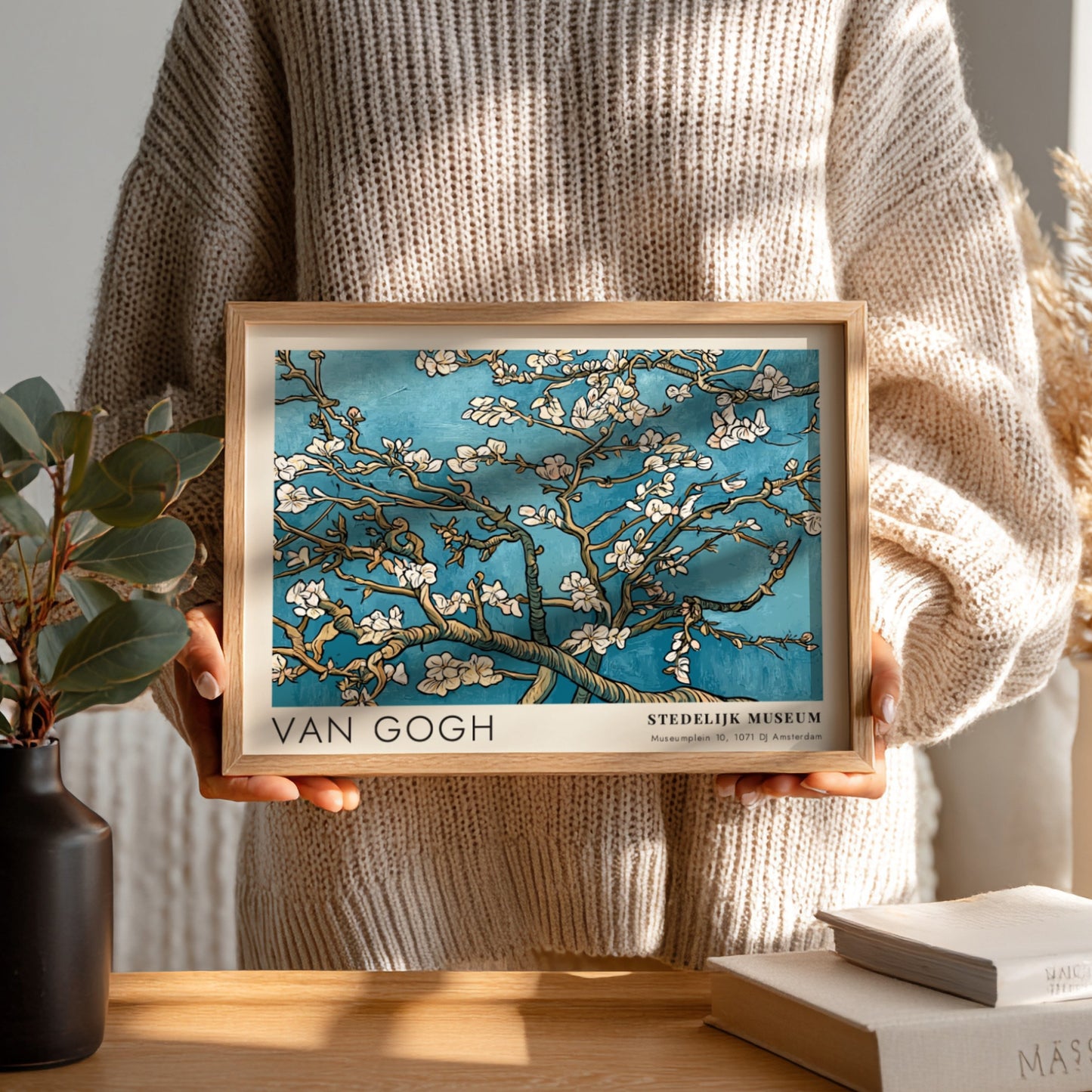 Van Gogh poster featuring wheat fields and a blood-red sky in vibrant colors