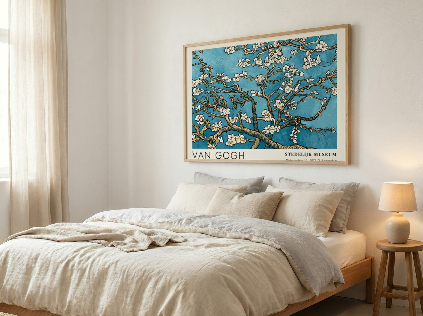 Van Gogh poster featuring wheat fields and a blood-red sky in vibrant colors