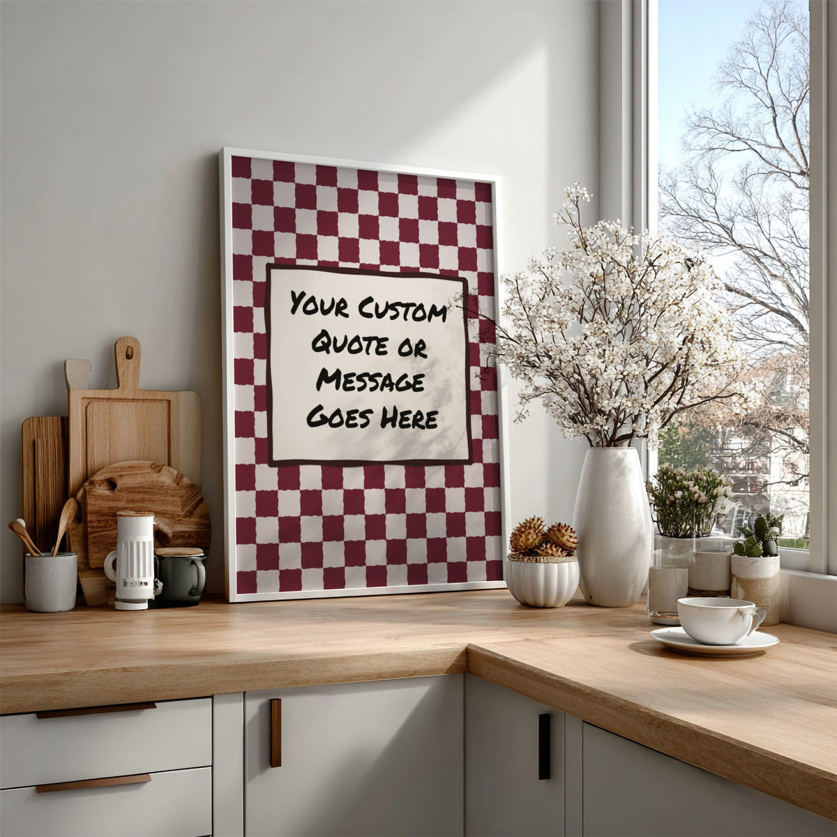 Personalised Checkered Retro Quote Poster