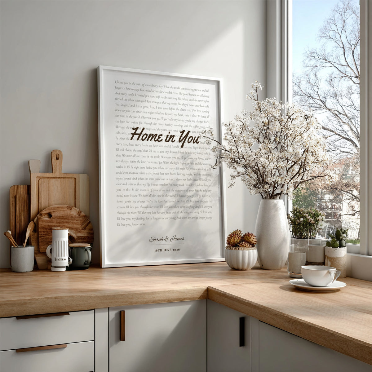 Personalised Wedding Song Lyrics Art Print