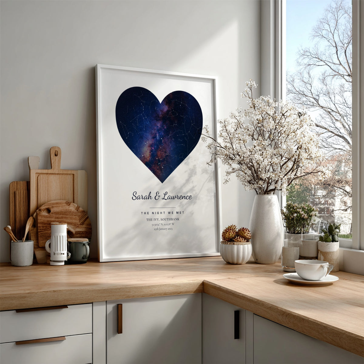 Personalised Heart Shaped Star Map Poster