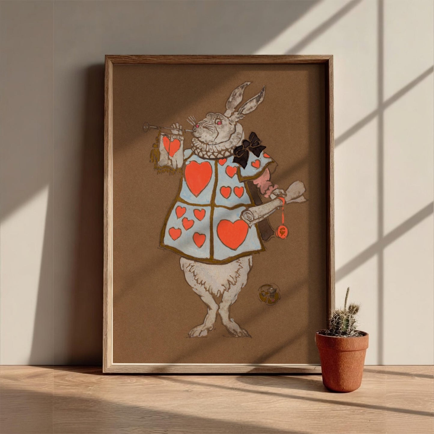 White Rabbit with Herald’s Costume - Modern Minimalist Henderson-Inspired Art