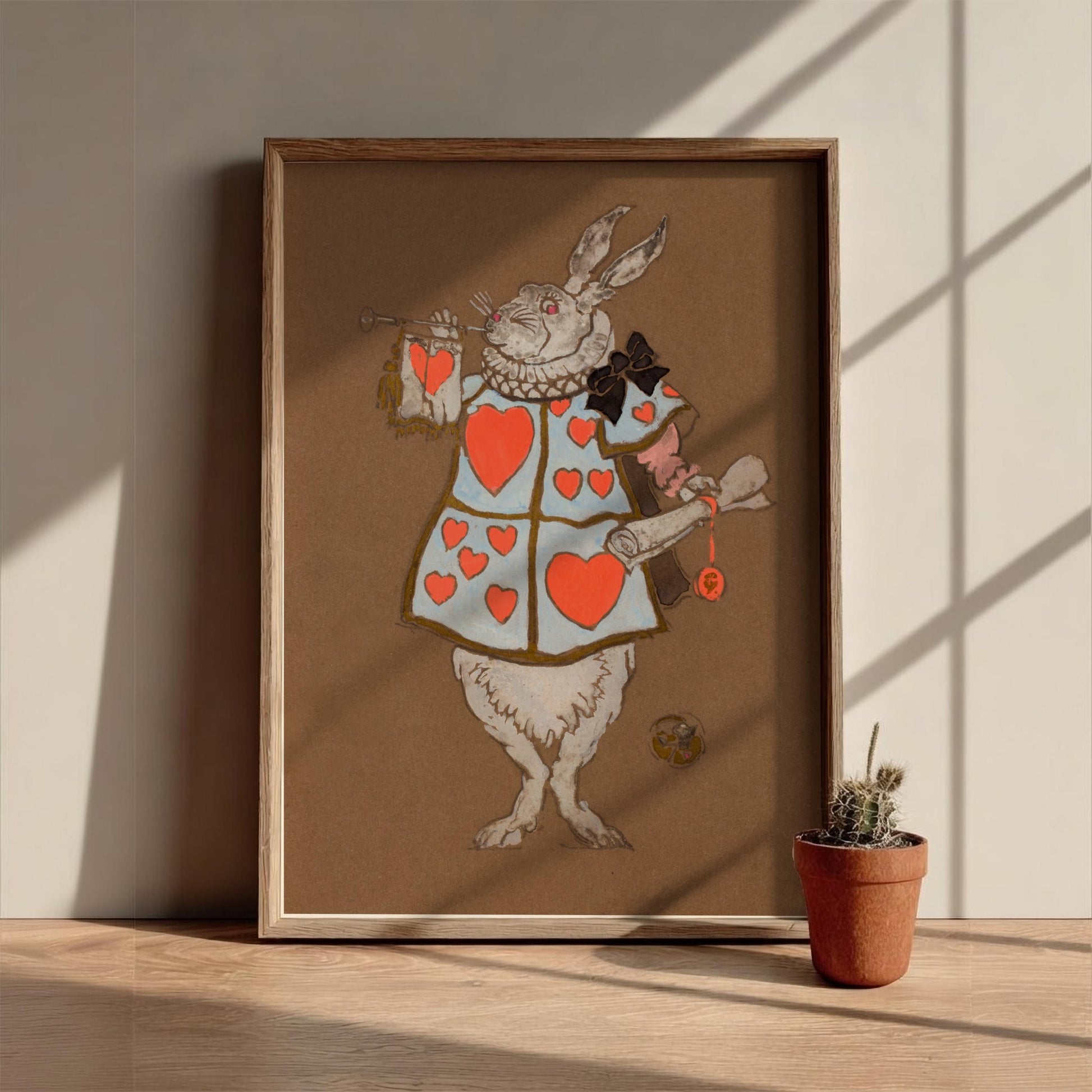 White Rabbit with Herald’s Costume - Modern Minimalist Henderson-Inspired Art