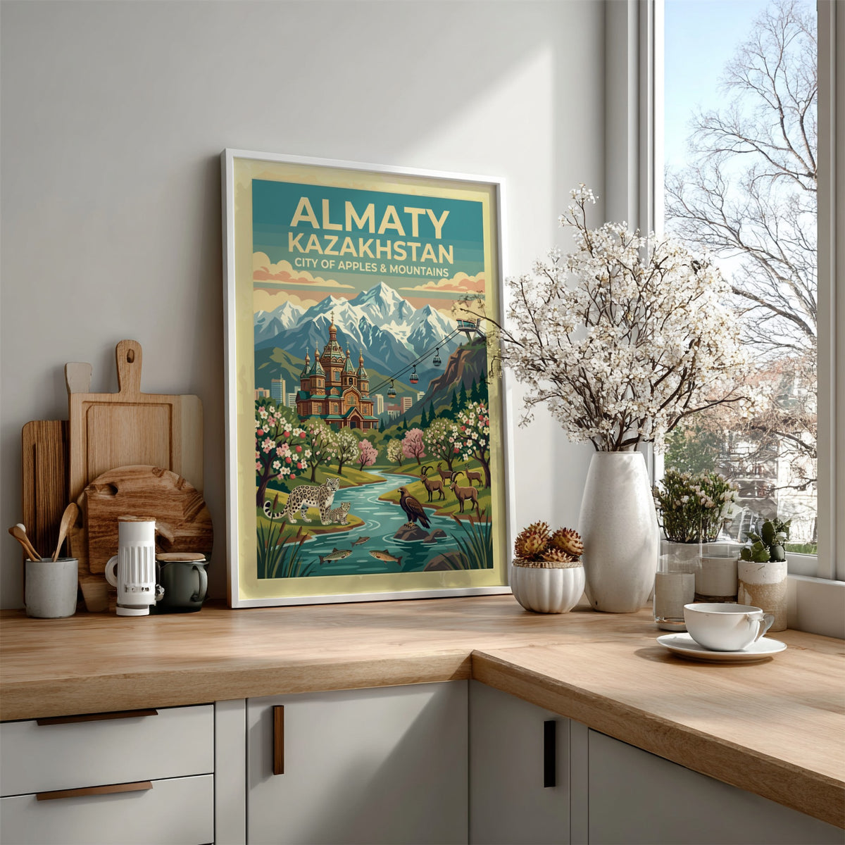 Al-Maty City of Apples - Kazakhstan Travel Poster