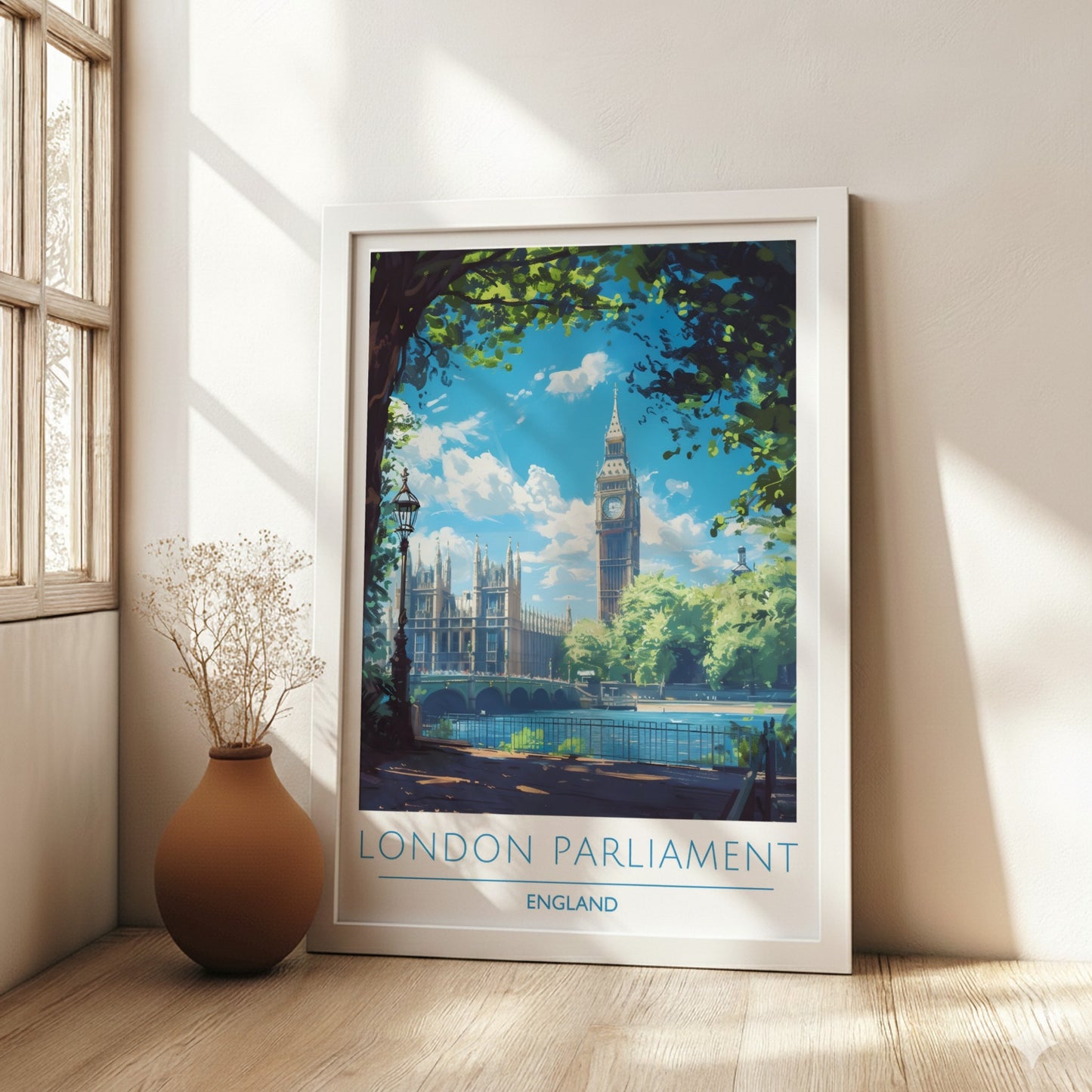 London Parliament, England: The Epoch – Modern Travel Art