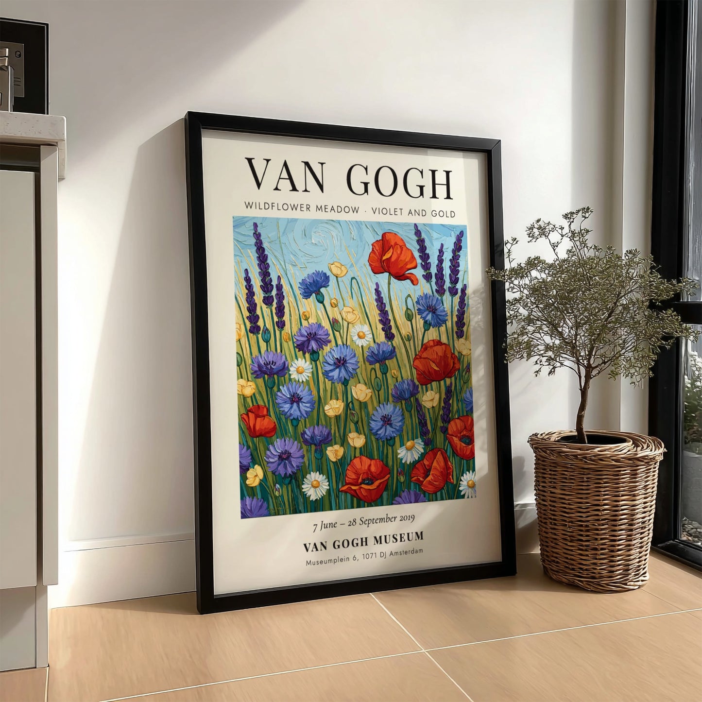 Wildflower meadow poster featuring vibrant colors inspired by Van Gogh's artwork