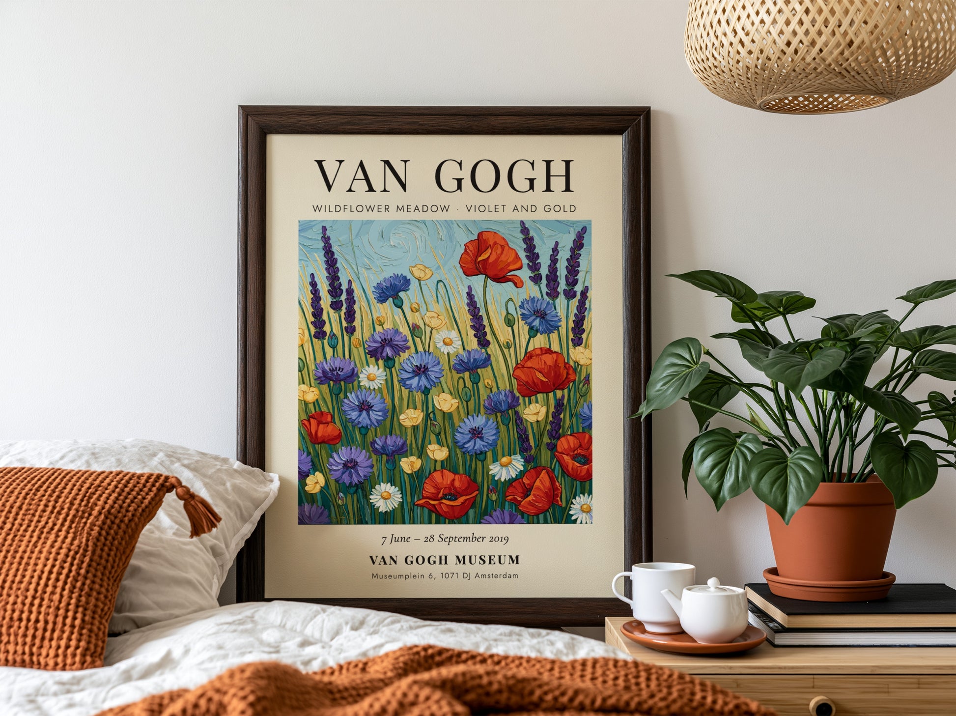 Wildflower meadow poster featuring vibrant colors inspired by Van Gogh's artwork