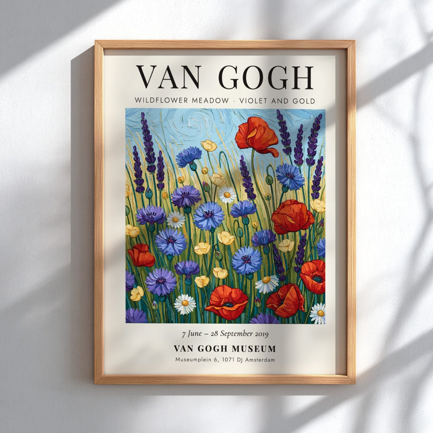 Wildflower meadow poster featuring vibrant colors inspired by Van Gogh's artwork