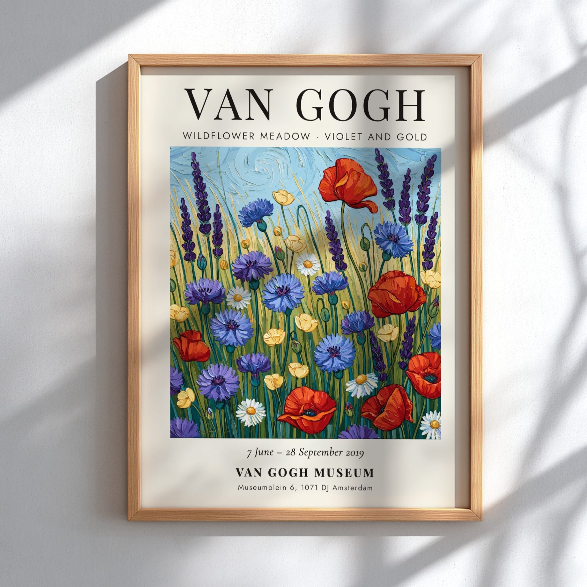 Wildflower meadow poster featuring vibrant colors inspired by Van Gogh's artwork