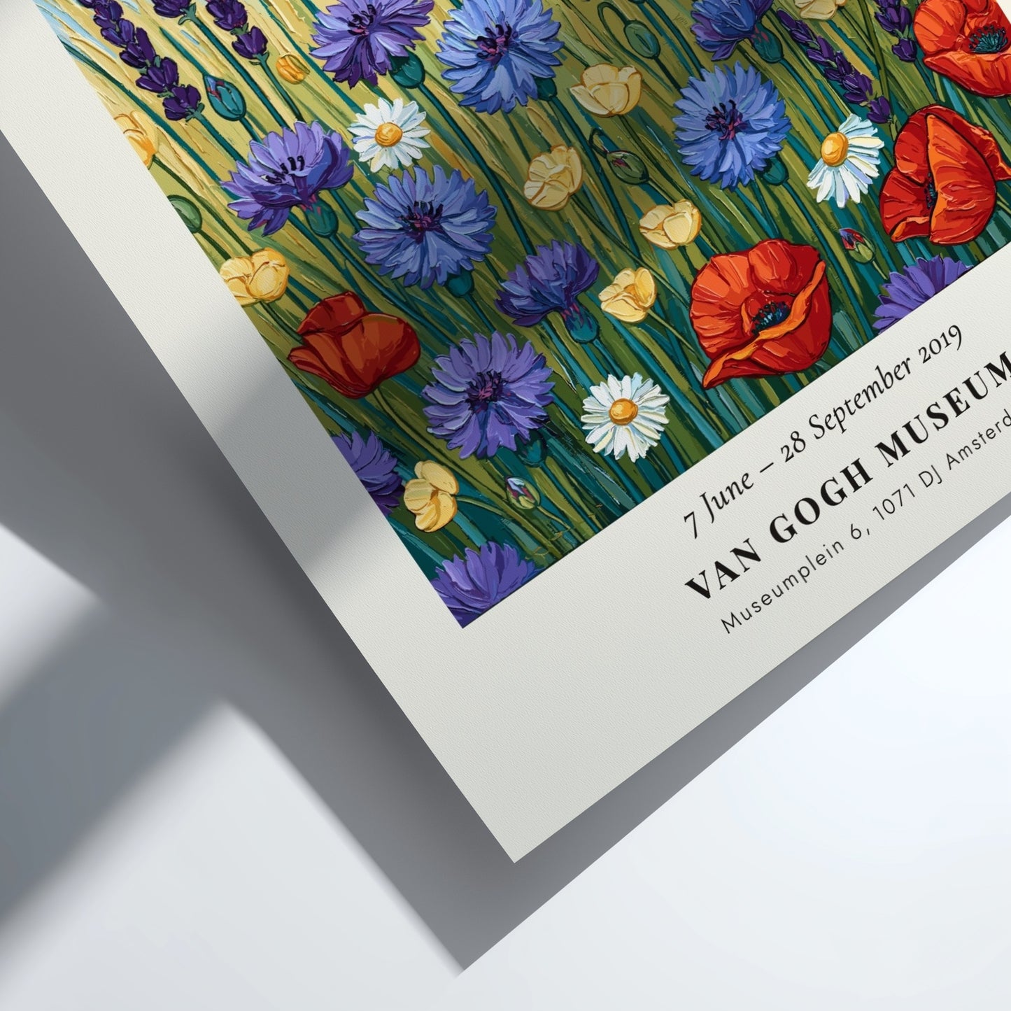 Wildflower meadow poster featuring vibrant colors inspired by Van Gogh's artwork