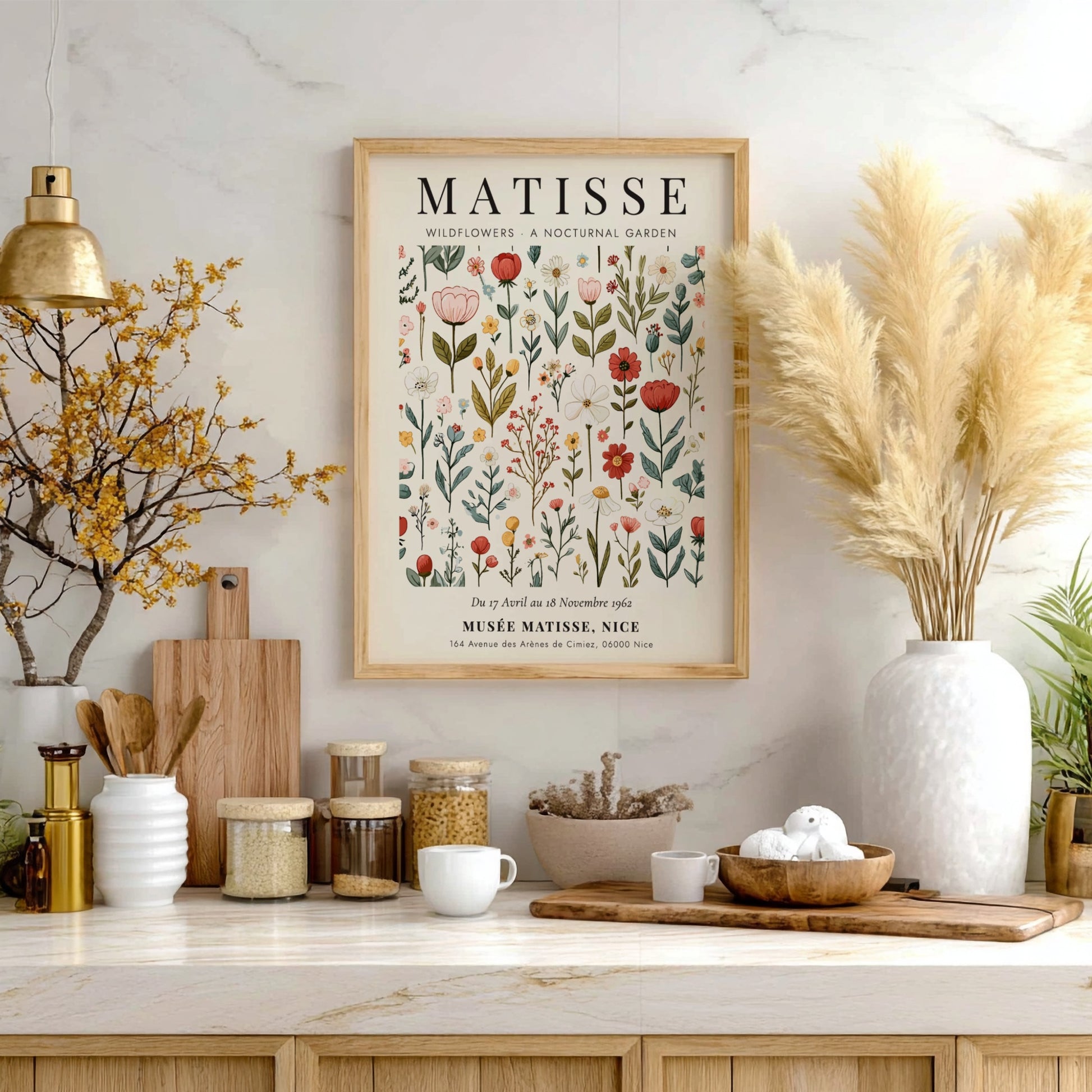 Henri Matisse wildflowers poster featuring colorful floral designs in a vibrant and playful style