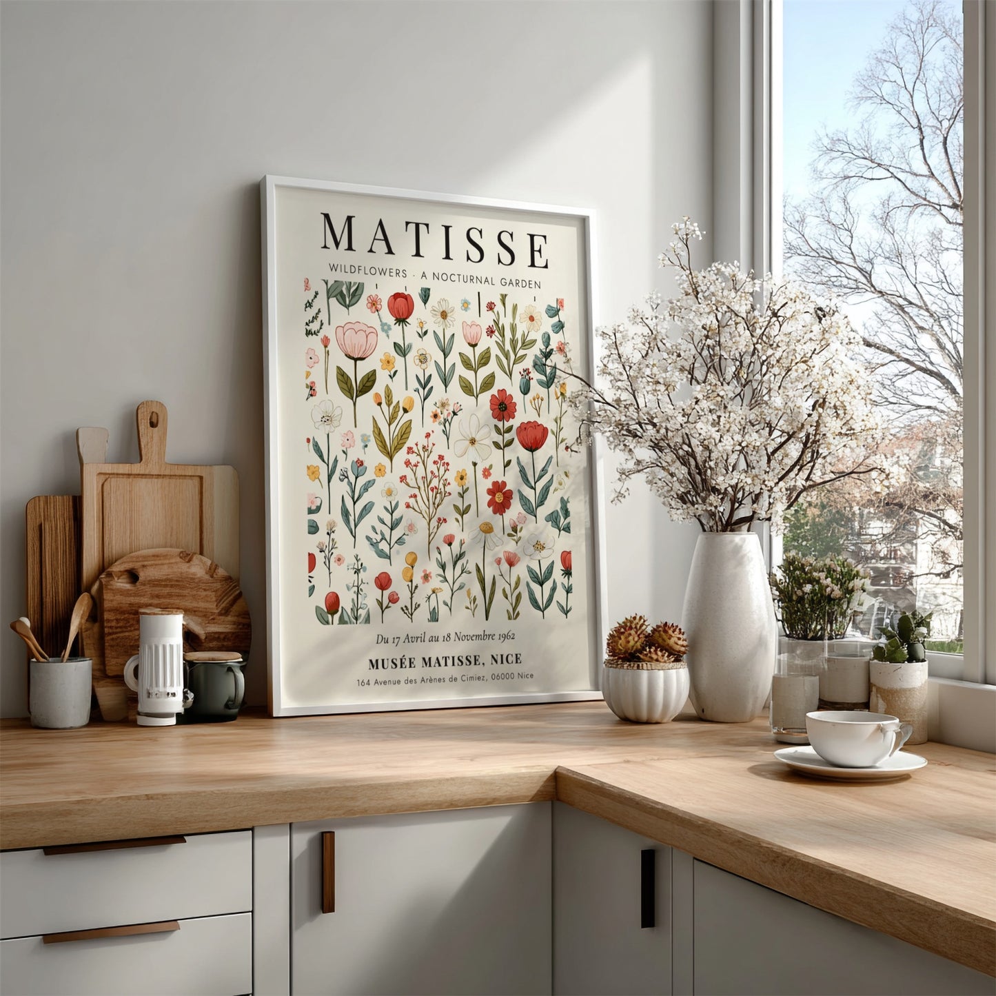 Henri Matisse wildflowers poster featuring colorful floral designs in a vibrant and playful style