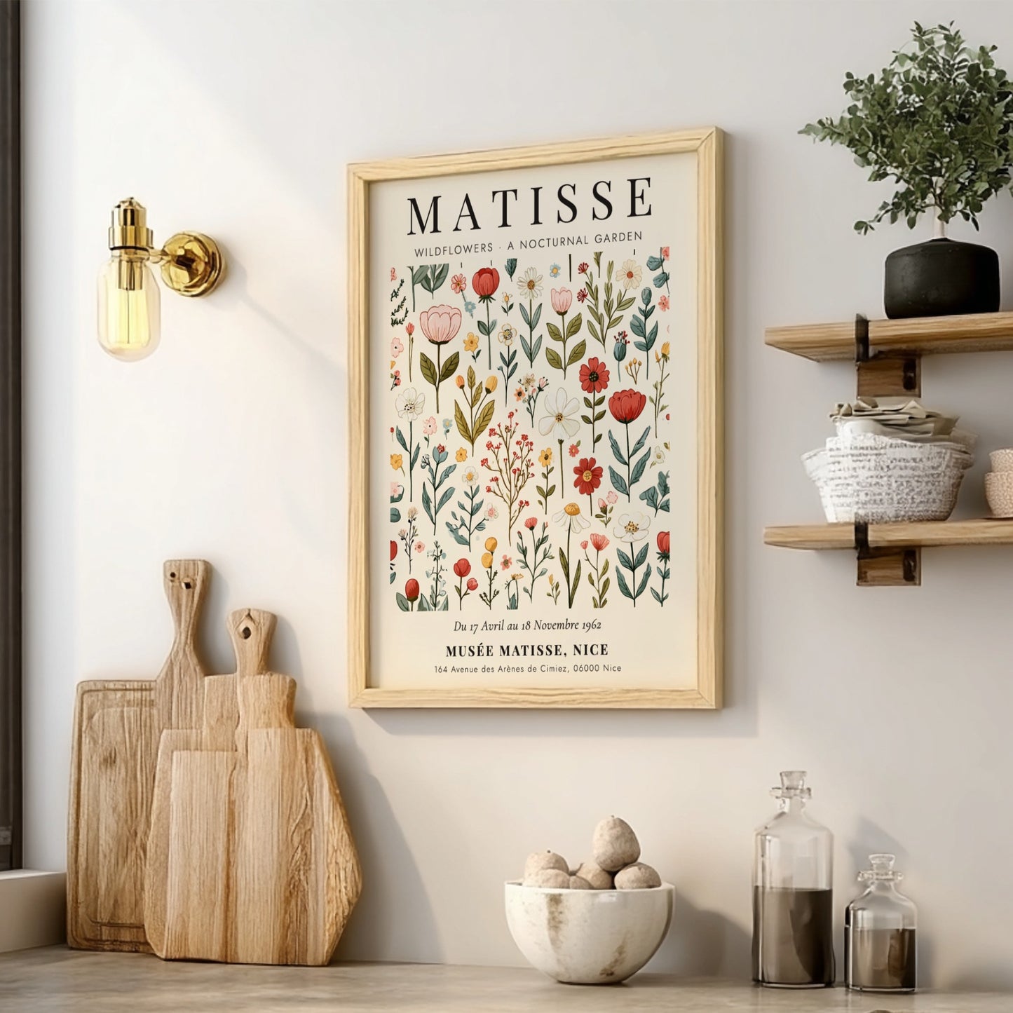 Henri Matisse wildflowers poster featuring colorful floral designs in a vibrant and playful style