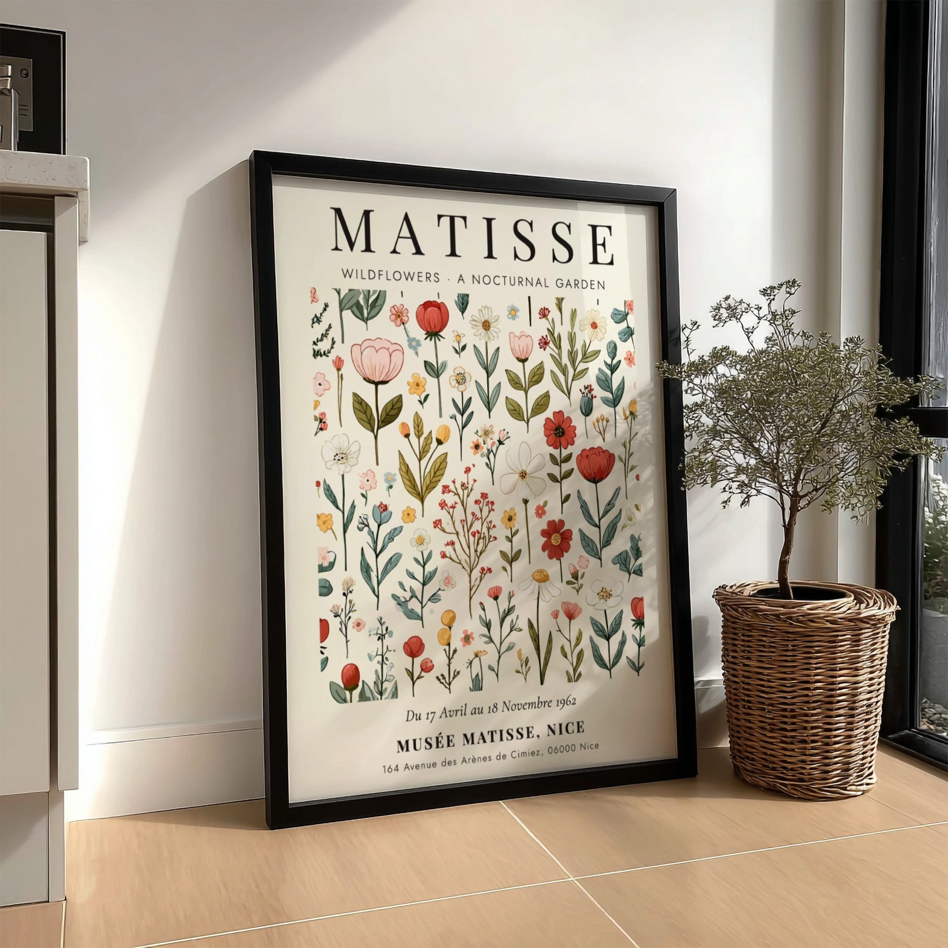 Henri Matisse wildflowers poster featuring colorful floral designs in a vibrant and playful style