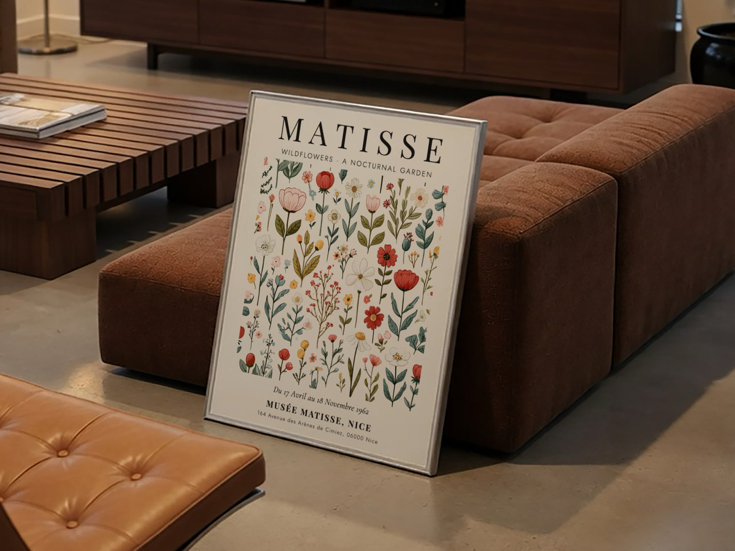 Henri Matisse wildflowers poster featuring colorful floral designs in a vibrant and playful style