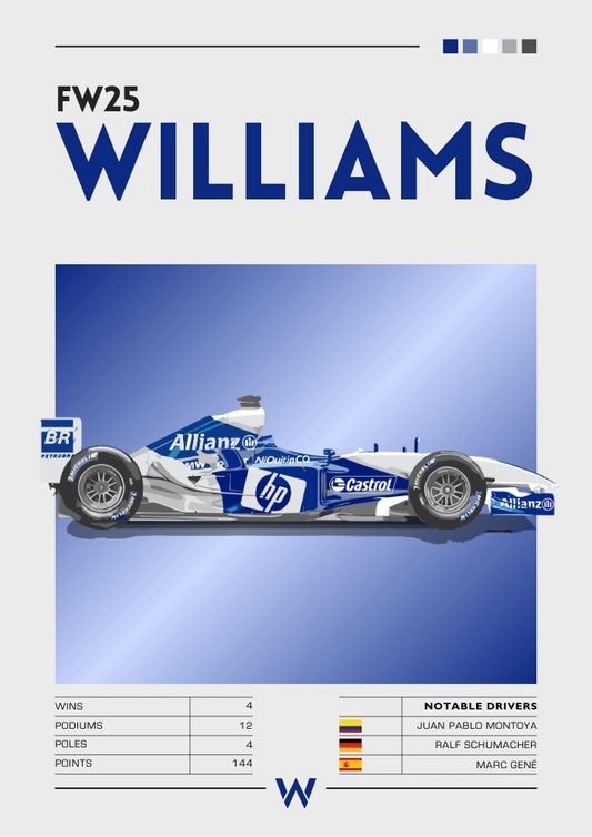 Williams FW25 Poster - F1 Print