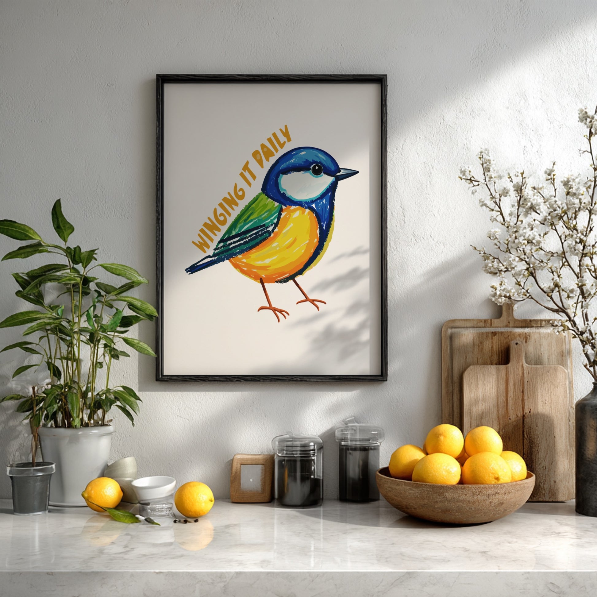 Winging It Daily - Minimalist Relatable Quote Wall Art