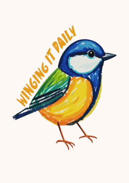 Winging It Daily - Minimalist Relatable Quote Wall Art