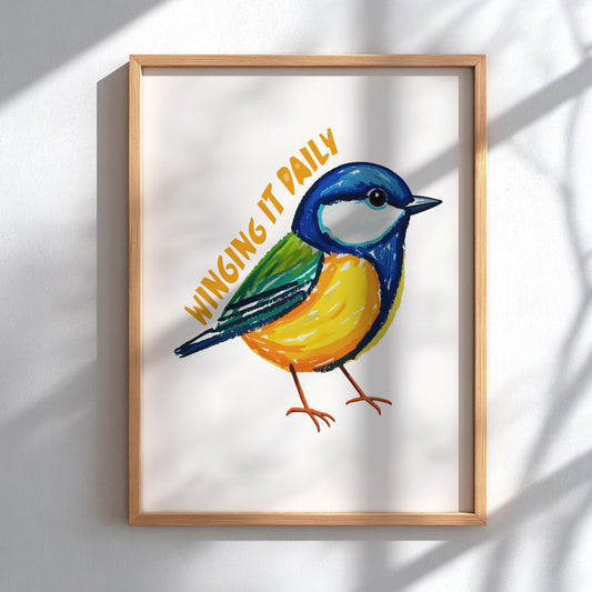 Winging It Daily - Minimalist Relatable Quote Wall Art