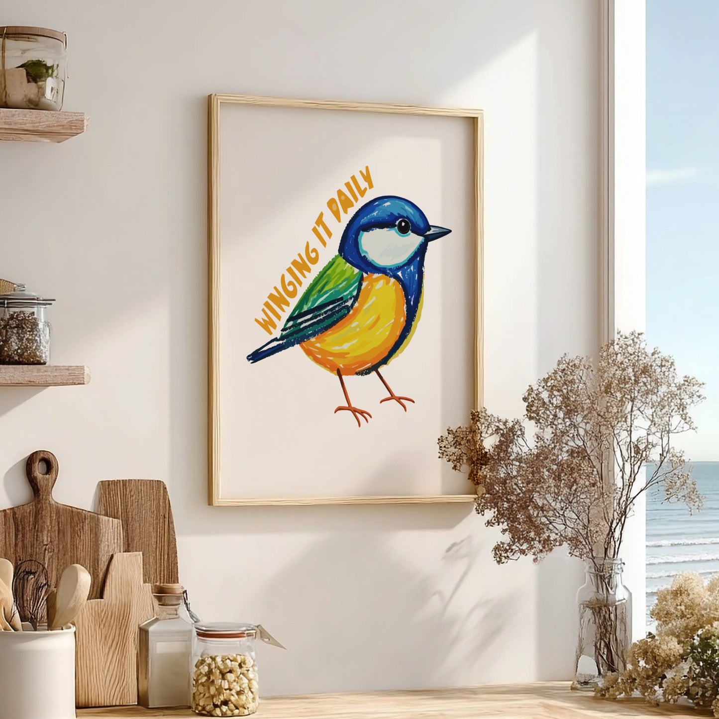 Winging It Daily - Minimalist Relatable Quote Wall Art