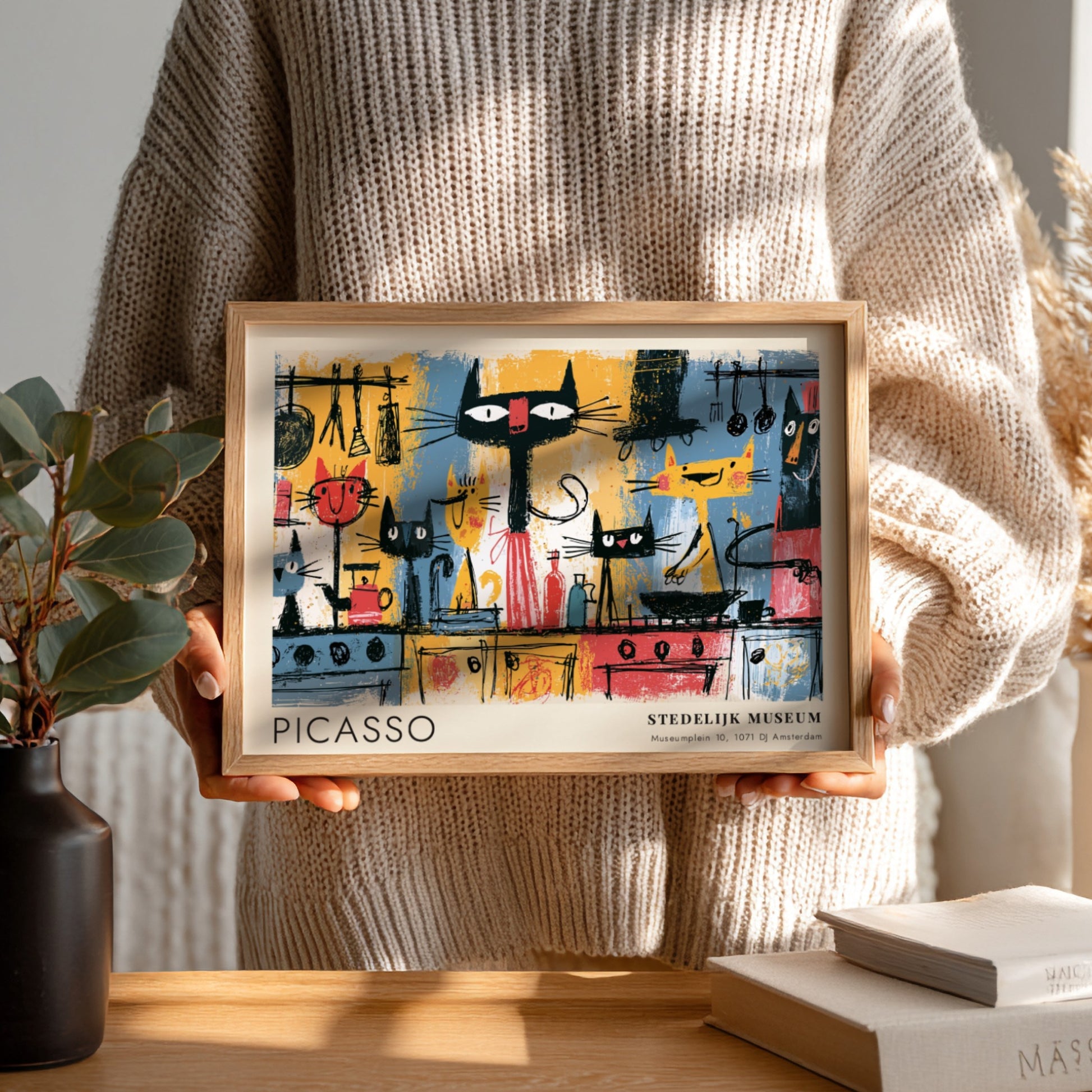Pablo Picasso poster featuring Woman By The Window in vibrant colors and whimsical style
