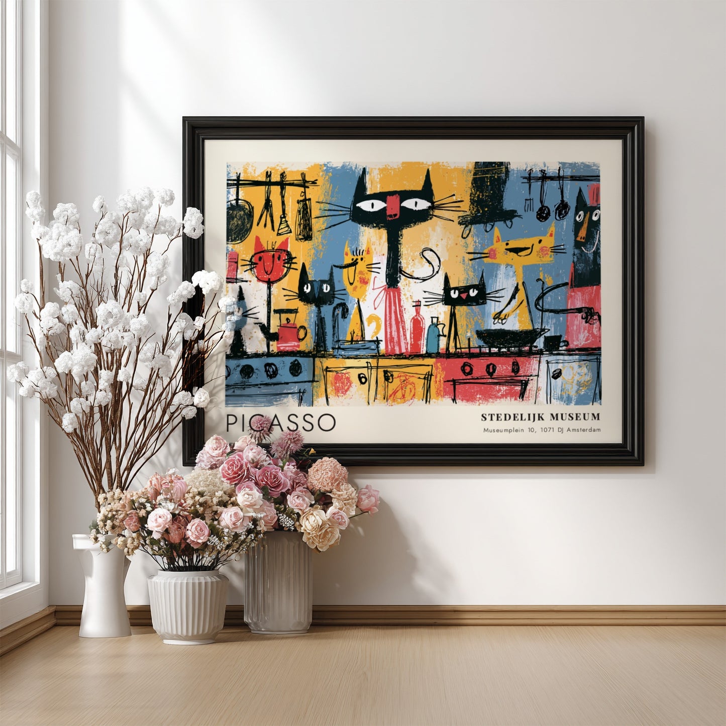 Woman By The Window poster featuring vibrant colors and abstract style by Pablo Picasso