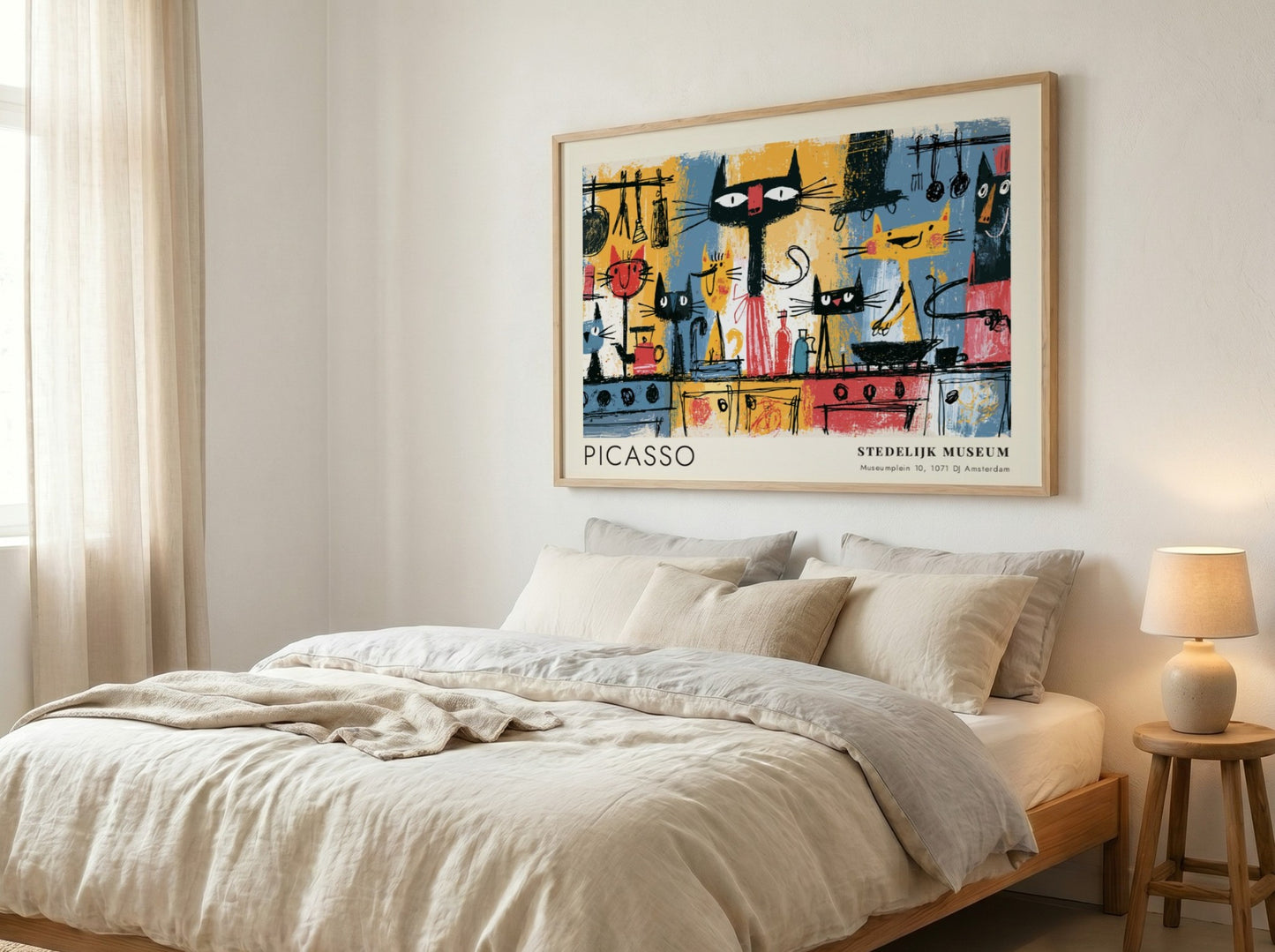 Woman By The Window poster featuring vibrant colors and abstract style by Pablo Picasso
